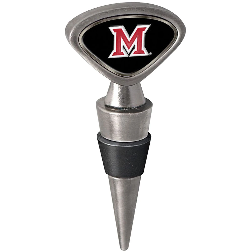 Silver Miami University RedHawks Wine Stopper
