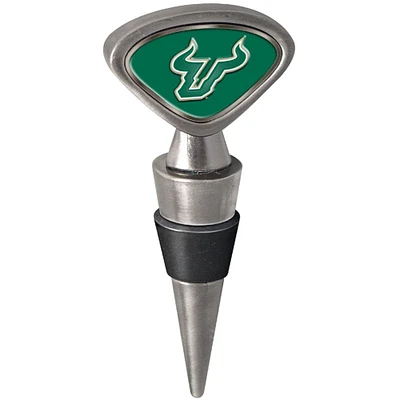Silver South Florida Bulls Wine Stopper