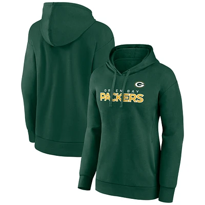 Women's Fanatics Green Bay Packers Iconic Cotton Fleece Checklist Pullover Hoodie