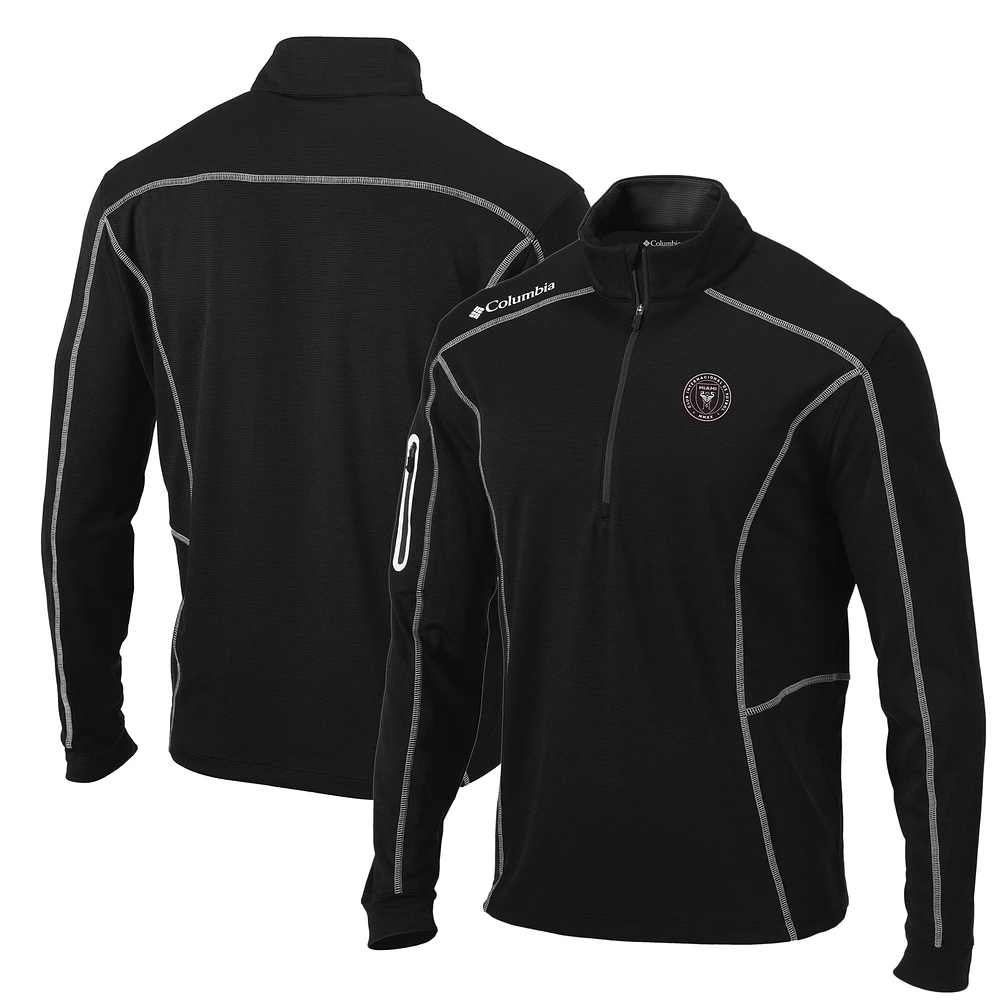 Men's Columbia Black Inter Miami CF Shotgun Quarter-Zip Pullover Jacket