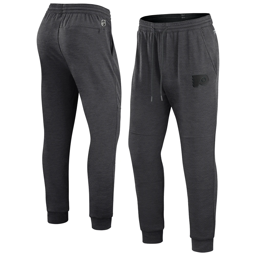 Men's Fanatics Heather Charcoal Philadelphia Flyers Authentic Pro Road Jogger Sweatpants