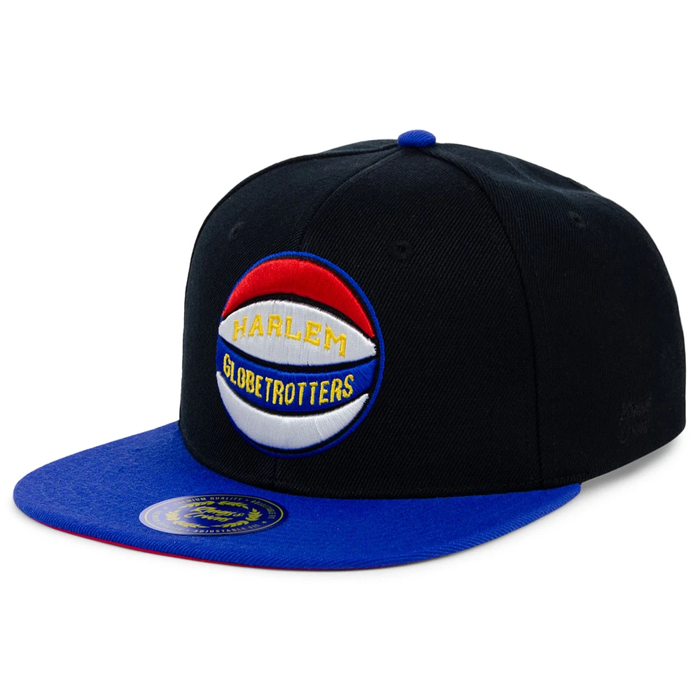 Men's Rings & Crwns Black Harlem Globetrotters Snapback Adjustable Hat