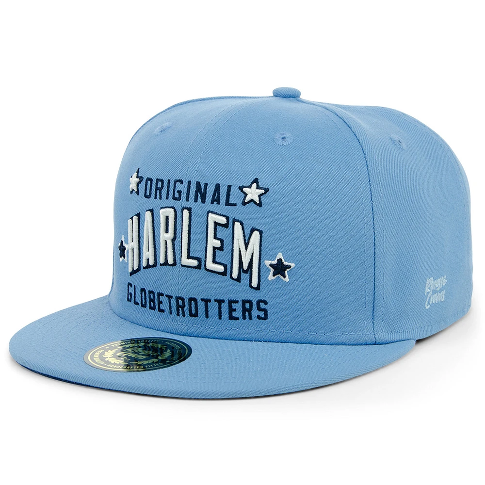 Men's Rings & Crwns Light Blue Harlem Globetrotters Fitted Hat