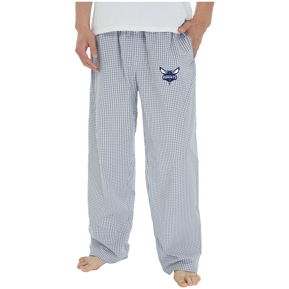 Men's Concepts Sport Gray/White Charlotte Hornets Tradition Woven Pants