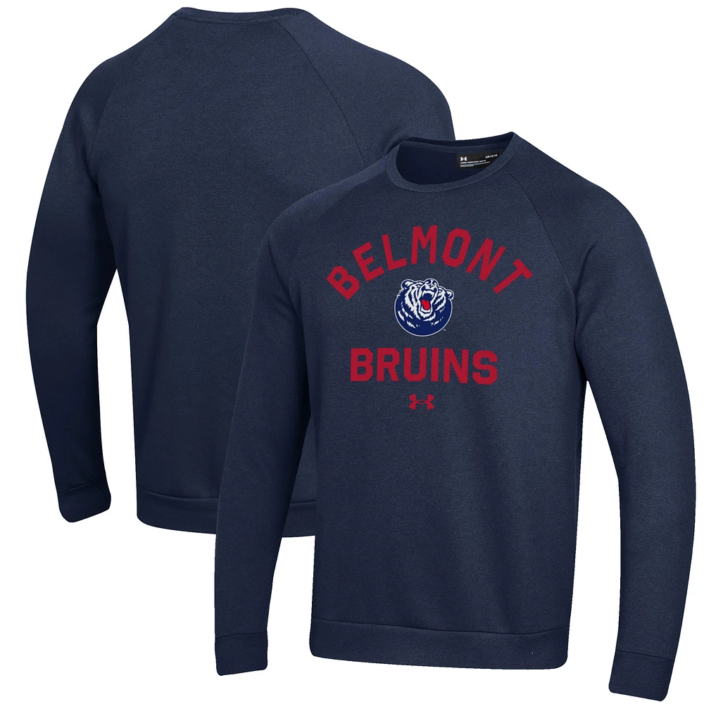 Men's Under Armour Navy Belmont Bruins All Day Fleece Pullover Sweatshirt