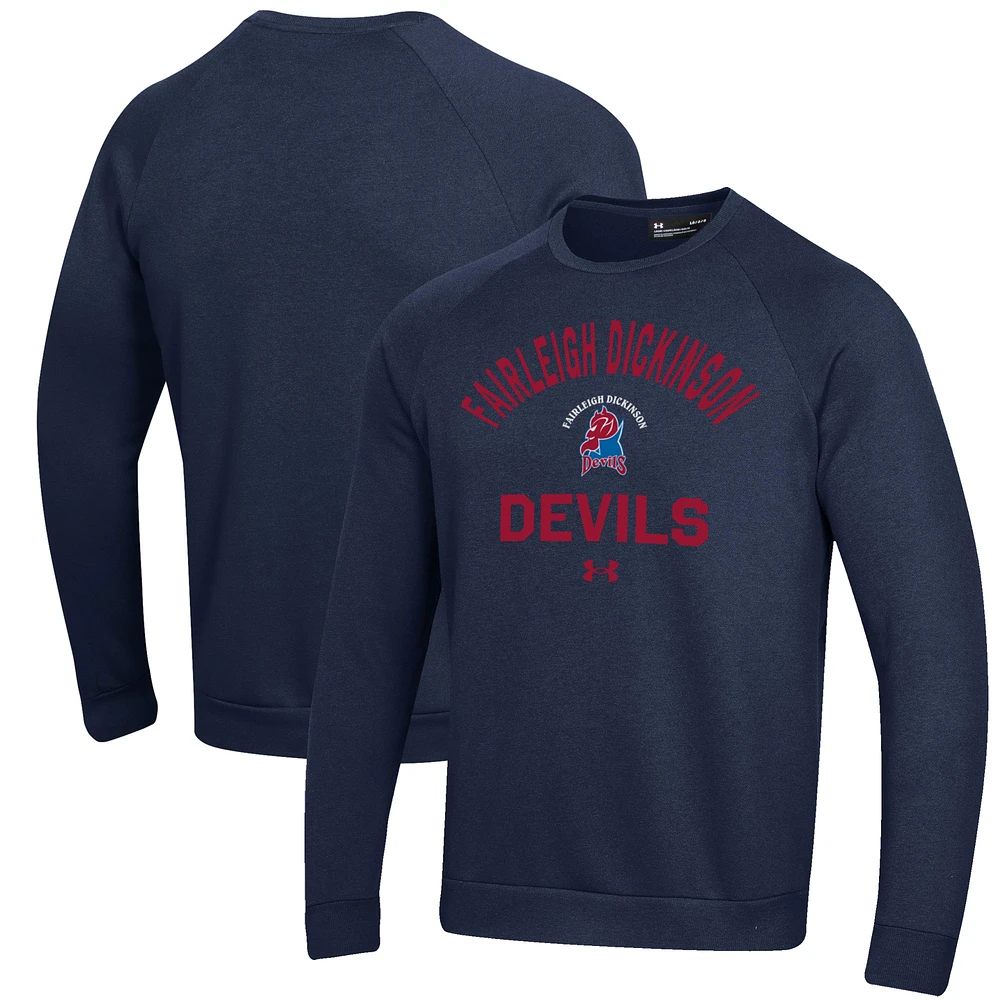Men's Under Armour Navy FDU-Florham Devils All Day Fleece Pullover Sweatshirt