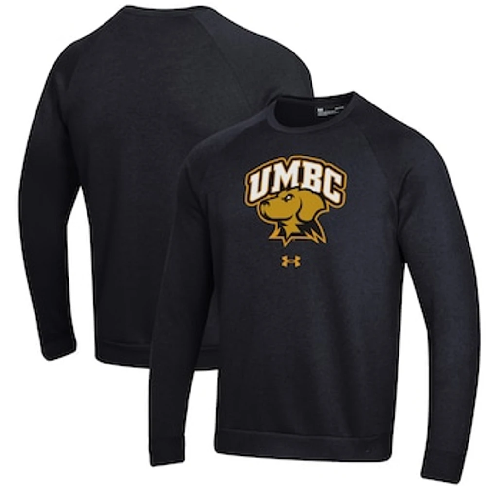 Men's Under Armour Black UMBC Retrievers All Day Fleece Pullover Sweatshirt