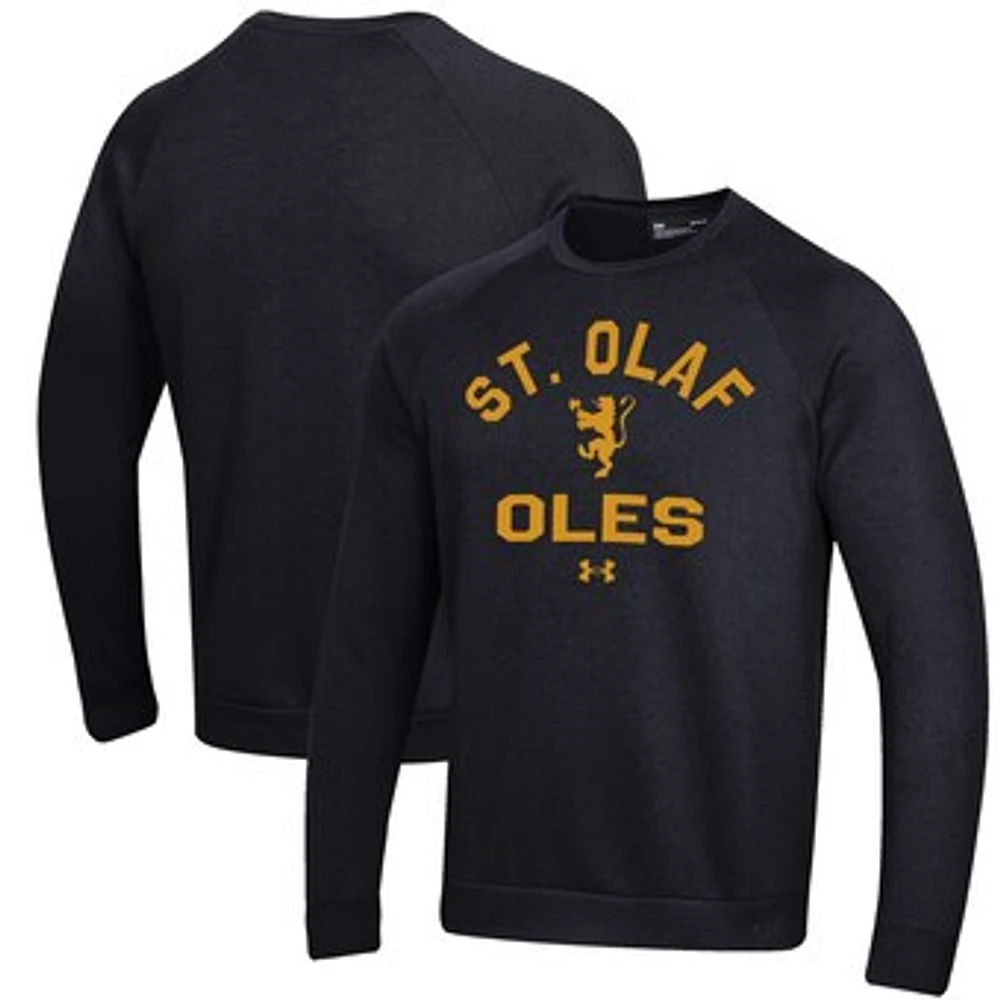 Men's Under Armour Black St. Olaf Oles All Day Fleece Pullover Sweatshirt