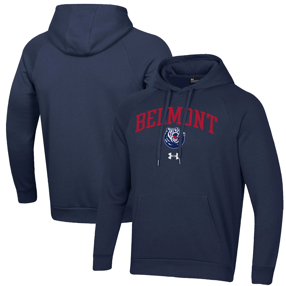 Men's Under Armour Navy Belmont Bruins All Day Fleece Pullover Hoodie