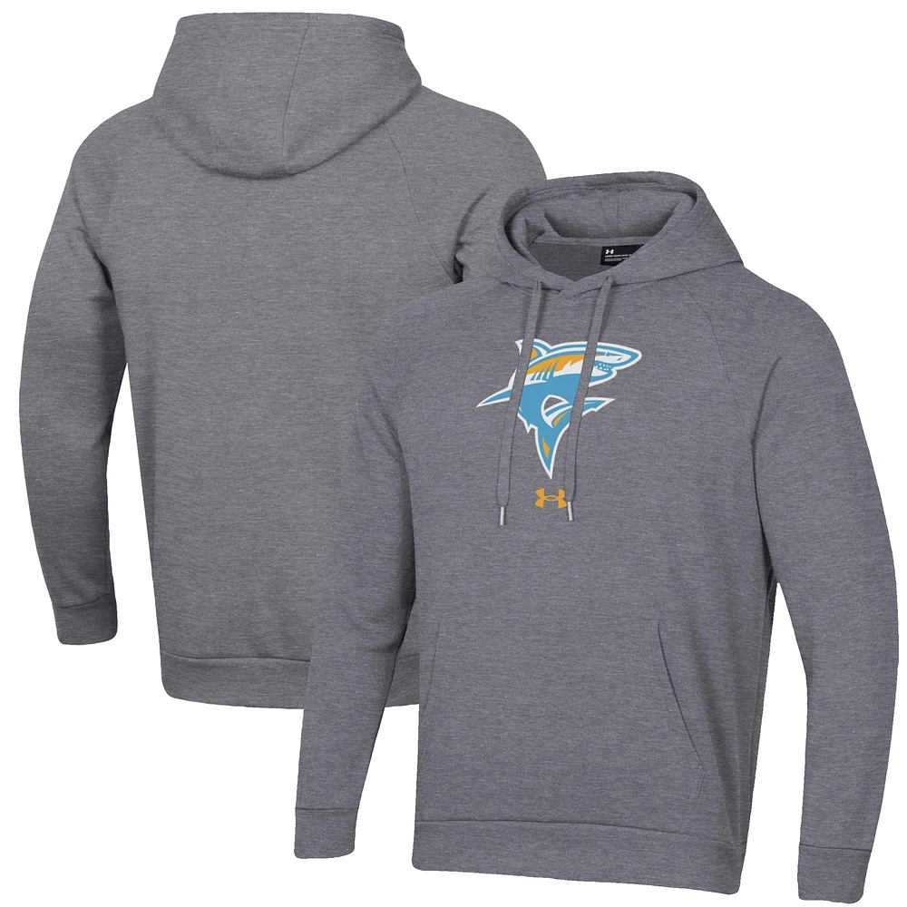 Men's Under Armour Gray LIU Sharks All Day Fleece Pullover Hoodie