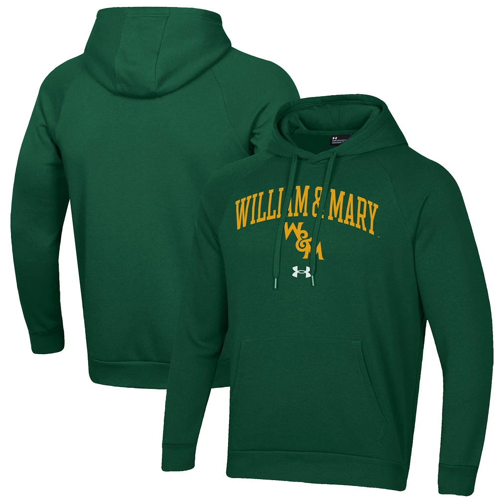Men's Under Armour Green William & Mary Tribe All Day Fleece Pullover Hoodie