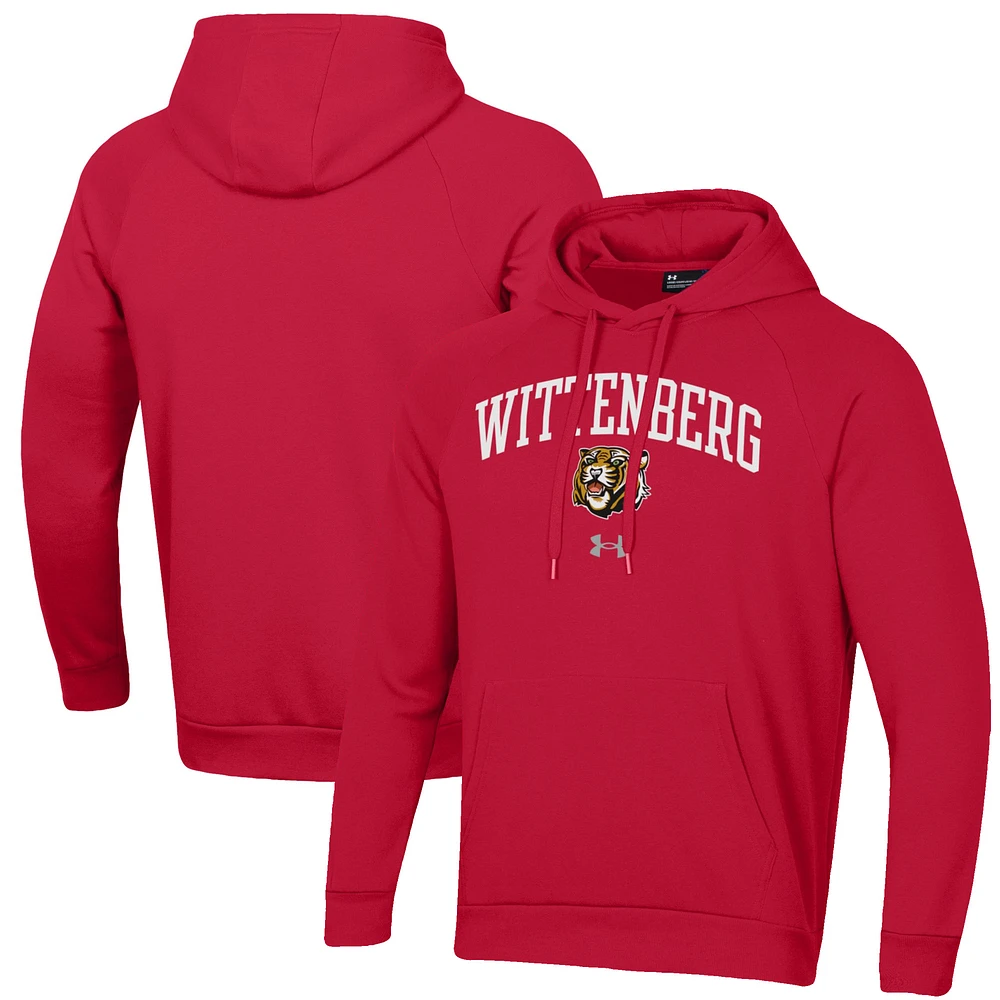 Men's Under Armour Red Wittenberg University Tigers All Day Fleece Pullover Hoodie