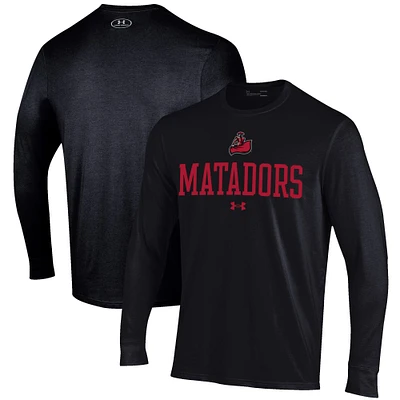 Men's Under Armour Black Cal State Northridge Matadors Performance Long Sleeve T-Shirt