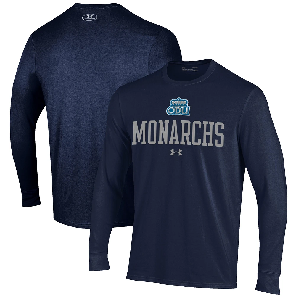 Men's Under Armour Navy Old Dominion Monarchs Performance Long Sleeve T-Shirt