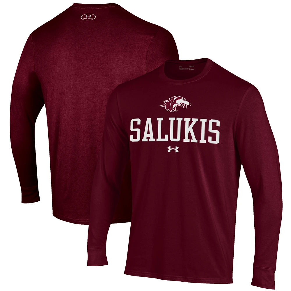 Men's Under Armour Maroon Southern Illinois Salukis Performance Long Sleeve T-Shirt