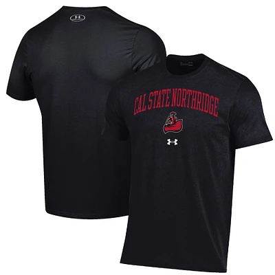 Men's Under Armour Black Cal State Northridge Matadors Arch Over Performance T-Shirt