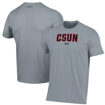 Men's Under Armour Gray Cal State Northridge Matadors Primary Performance T-Shirt