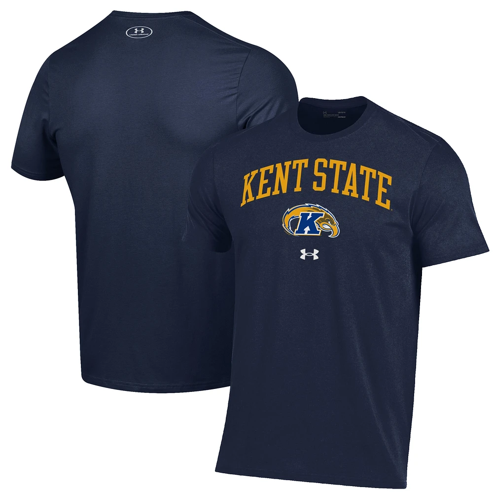 Men's Under Armour Navy Kent State Golden Flashes Arch Over Performance T-Shirt