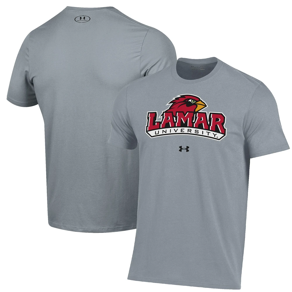 Men's Under Armour Gray Lamar Cardinals Primary Performance T-Shirt