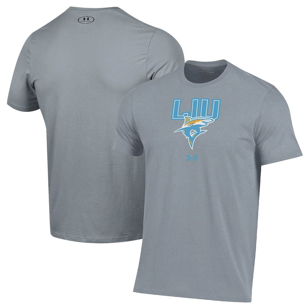 Men's Under Armour Gray LIU Sharks Performance T-Shirt