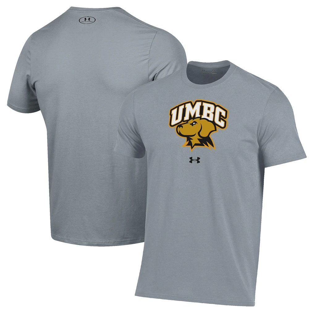 Men's Under Armour Gray UMBC Retrievers Primary Performance T-Shirt