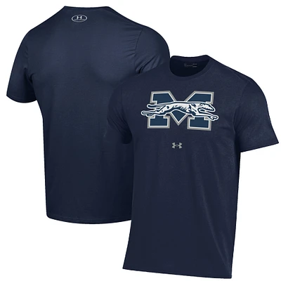 Men's Under Armour Navy Moravian Greyhounds Primary Performance T-Shirt
