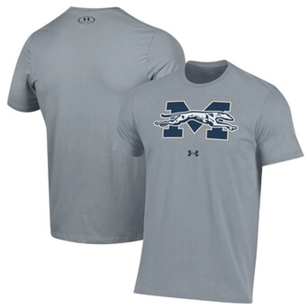 Men's Under Armour Gray Moravian Greyhounds Primary Performance T-Shirt