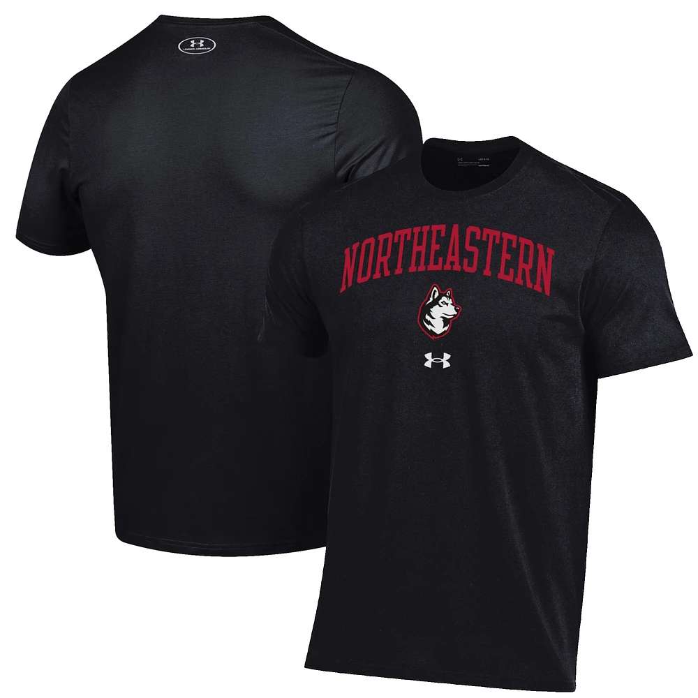 Men's Under Armour Black Northeastern Huskies Arch Over Performance T-Shirt