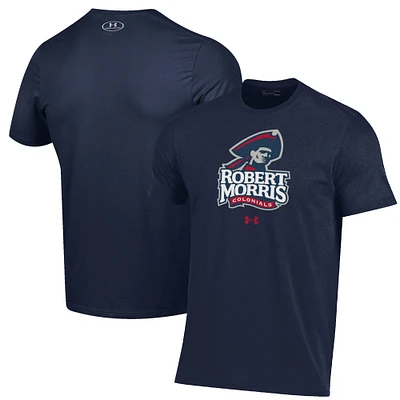Men's Under Armour Navy Robert Morris Colonials Primary Performance T-Shirt