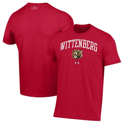 Men's Under Armour Red Wittenberg University Tigers Arch Over Performance T-Shirt