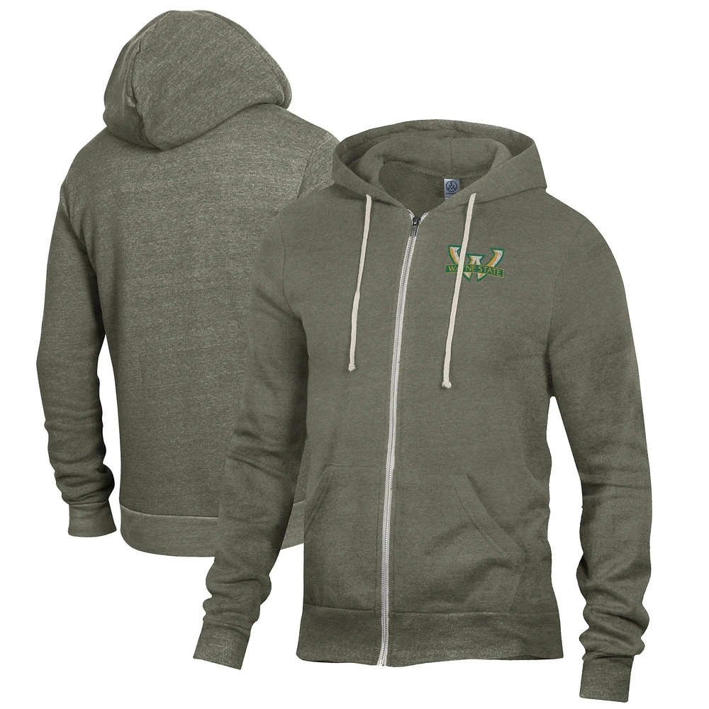 Men's Green Wayne State Warriors Rocky Full-Zip Hoodie
