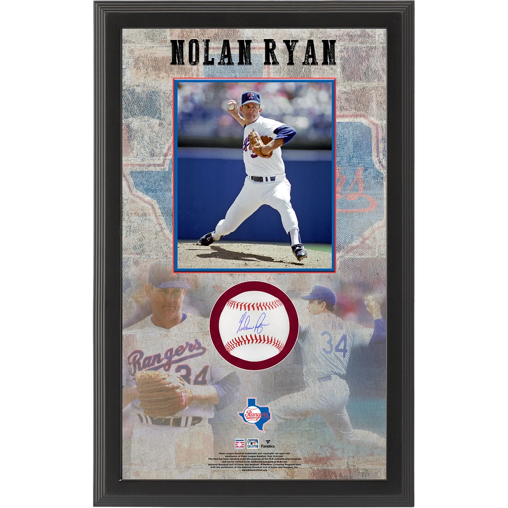 Nolan Ryan Texas Rangers Autographed Baseball Shadow Box