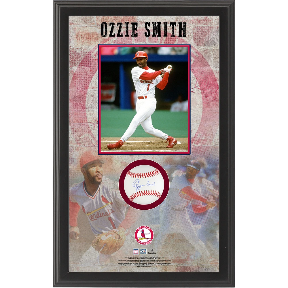 Ozzie Smith St. Louis Cardinals Autographed Baseball Shadow Box