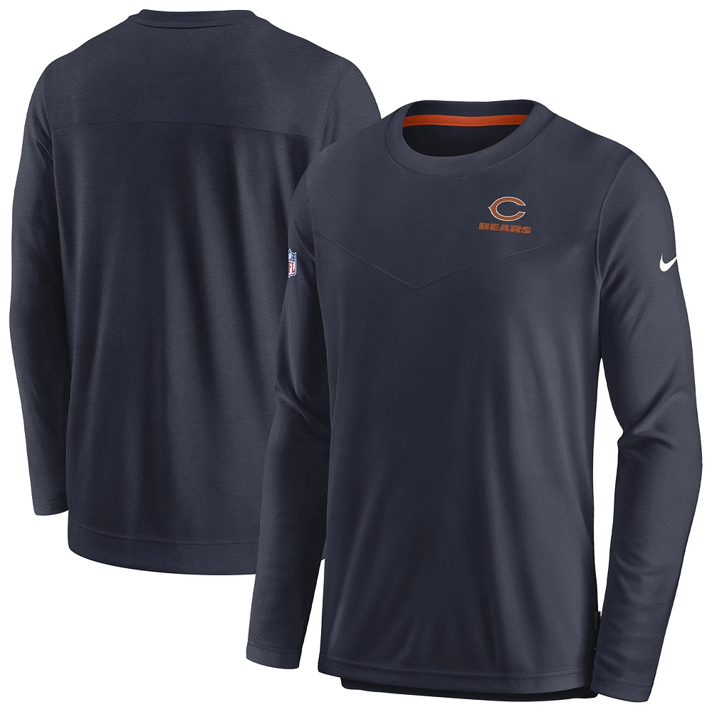 Men's Nike Navy Chicago Bears Sideline Lockup Performance Pullover Sweatshirt