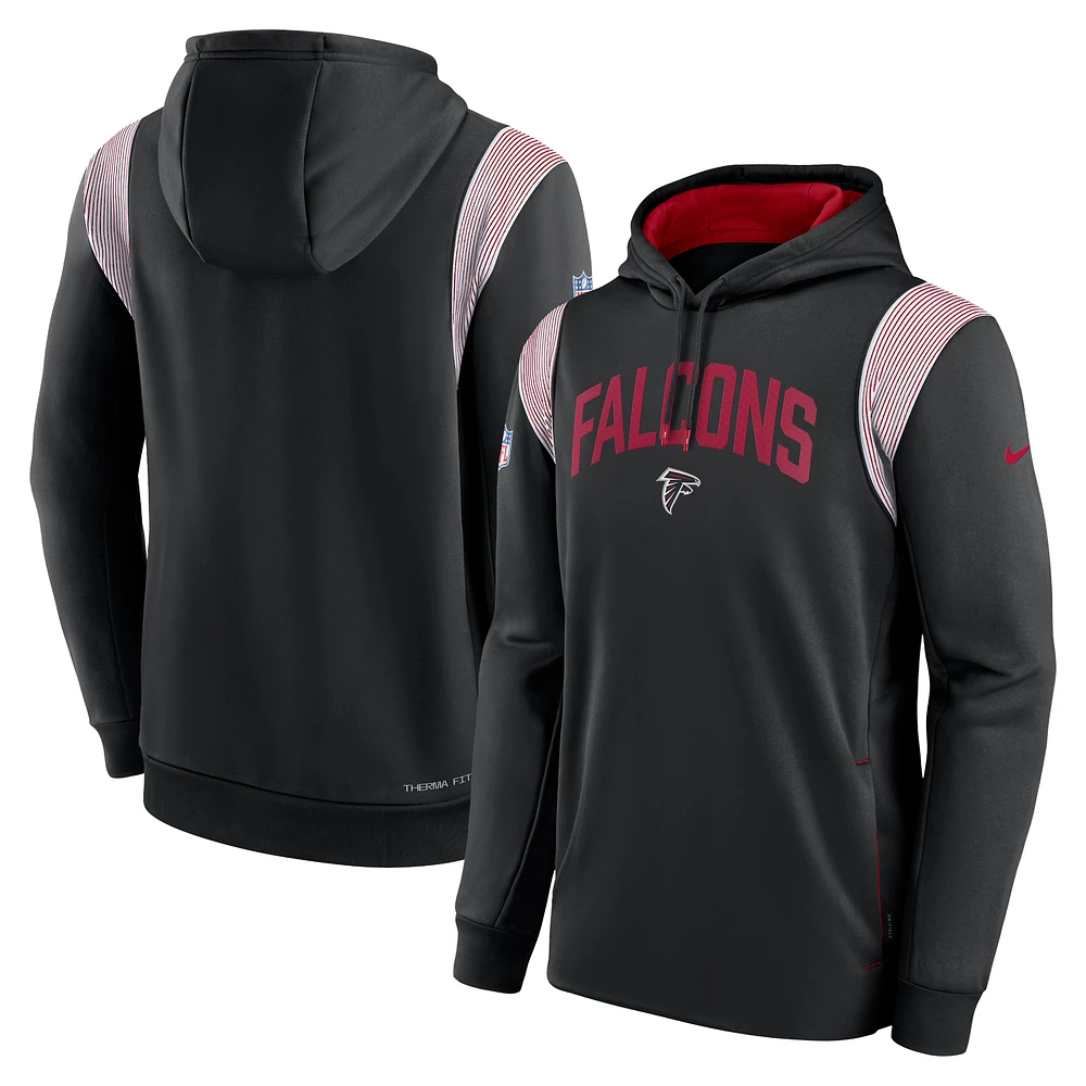 Men's Nike Black Atlanta Falcons Sideline Athletic Stack Performance Pullover Hoodie