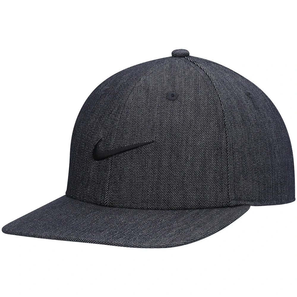 Men's Nike Skateboard Heathered Black Faux Denim Snapback Hat