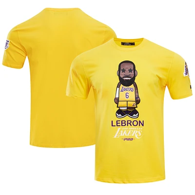 Men's Pro Standard LeBron James Gold Los Angeles Lakers #6 Caricature T-Shirt