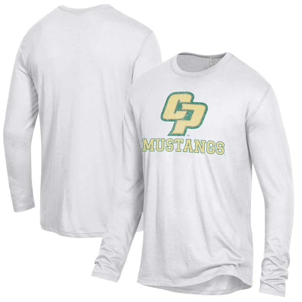 Men's White Cal Poly Mustangs Keeper Long Sleeve T-Shirt