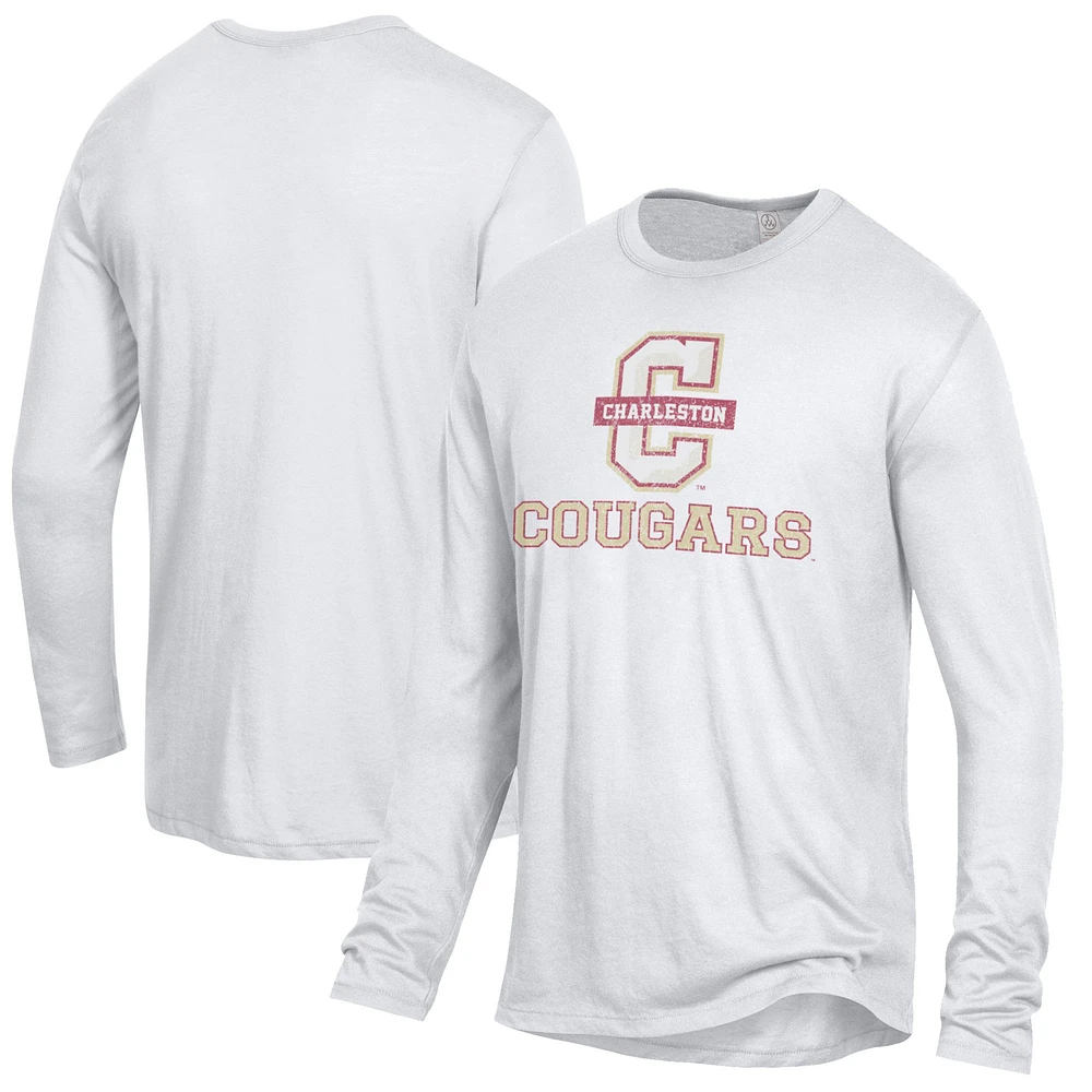 Men's White Charleston Cougars Keeper Long Sleeve T-Shirt