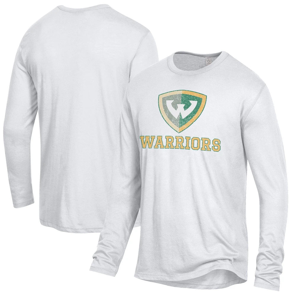 Men's White Wayne State Warriors Keeper Long Sleeve T-Shirt