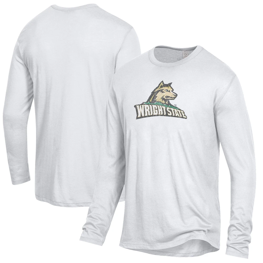 Men's White Wright State Raiders Keeper Long Sleeve T-Shirt