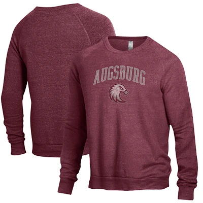 Men's Heathered Maroon Augsburg University The Champ Tri-Blend Pullover Sweatshirt