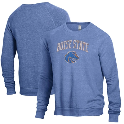 Men's Heathered Royal Boise State Broncos The Champ Tri-Blend Pullover Sweatshirt