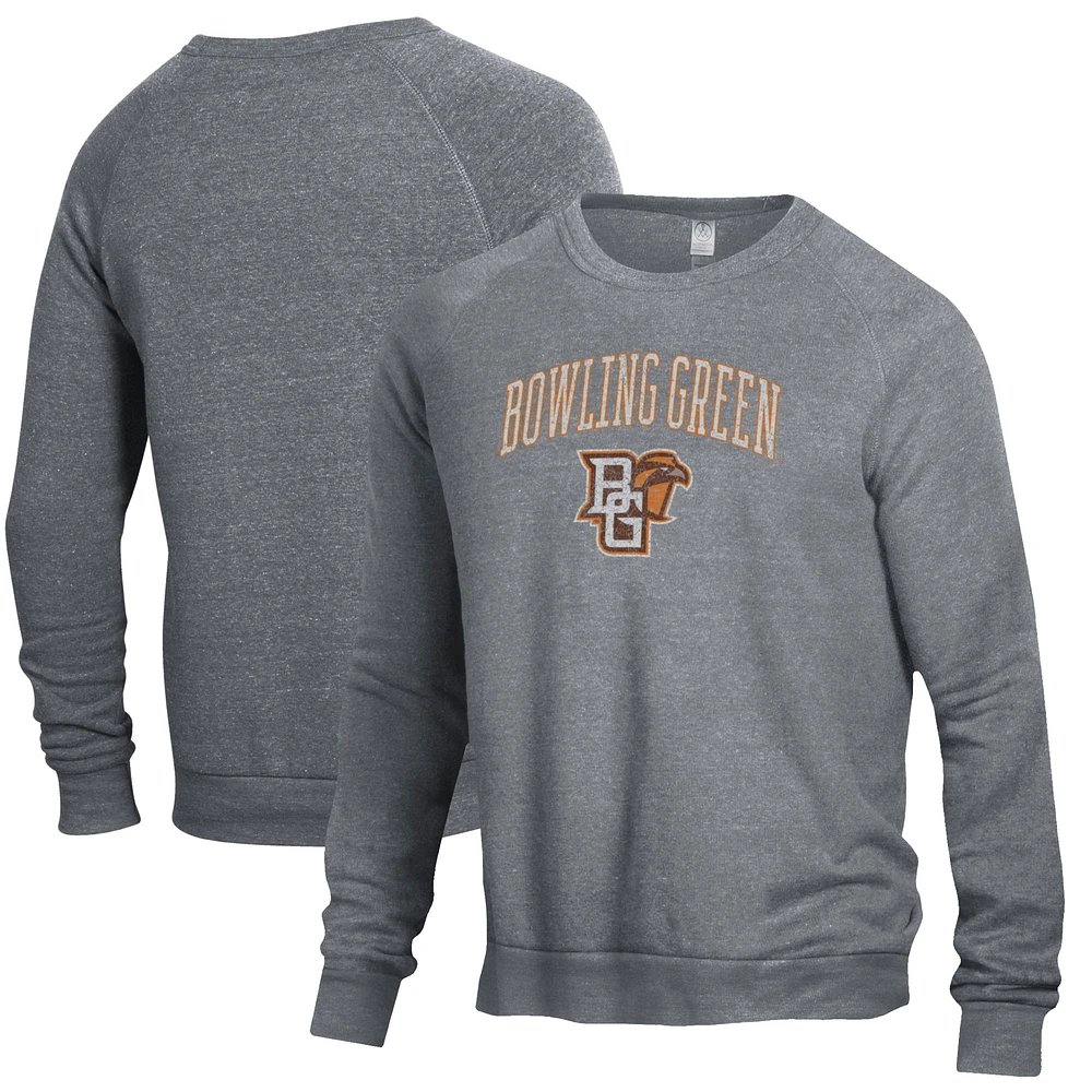 Men's Heathered Gray Bowling Green St. Falcons The Champ Tri-Blend Pullover Sweatshirt