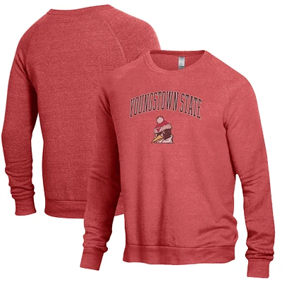Men's Heathered Red Youngstown State Penguins The Champ Tri-Blend Pullover Sweatshirt