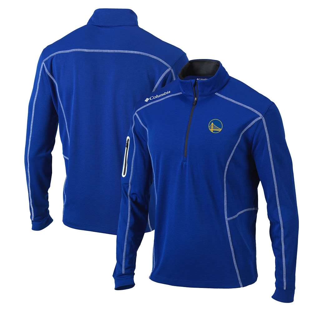 Men's Columbia Royal Golden State Warriors Team Shotgun Quarter-Zip Pullover Jacket