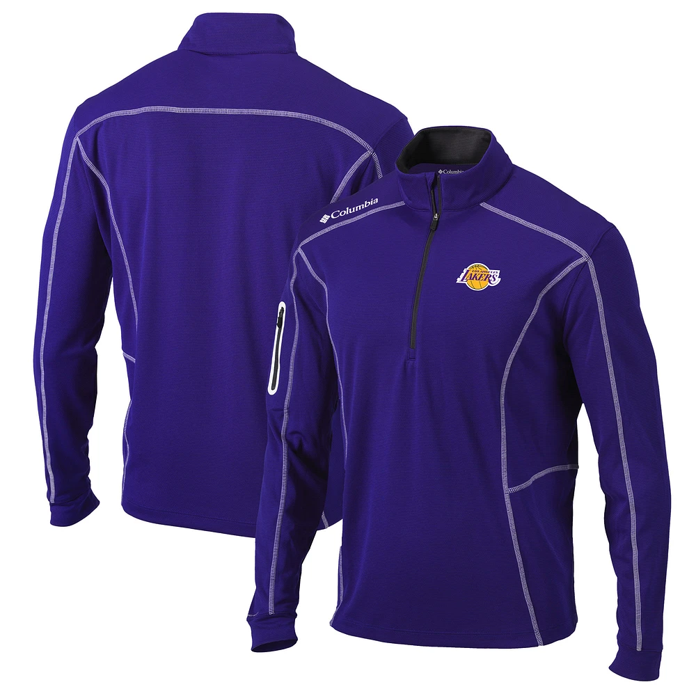 Men's Columbia Purple Los Angeles Lakers Shotgun Quarter-Zip Pullover Jacket