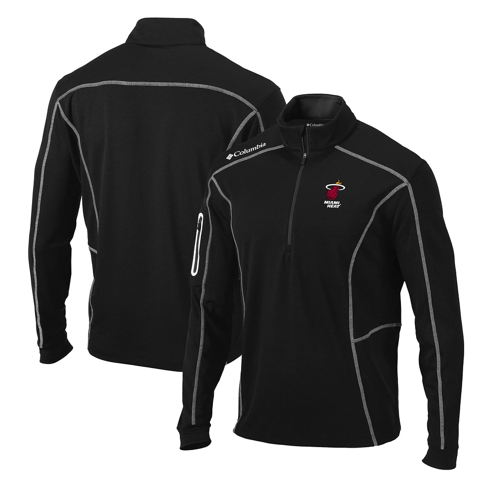 Men's Columbia Black Miami Heat Shotgun Quarter-Zip Pullover Jacket