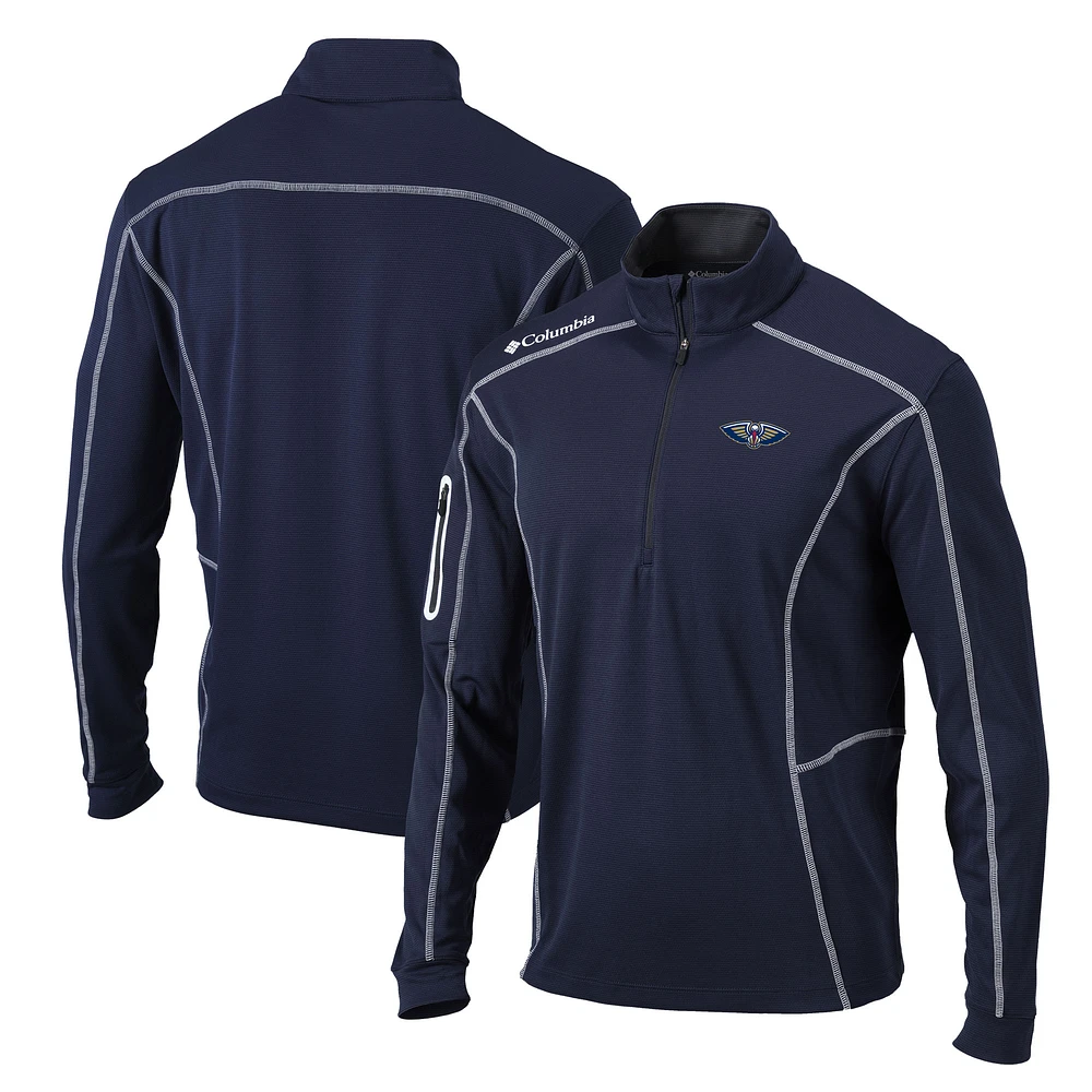 Men's Columbia Navy New Orleans Pelicans Team Shotgun Quarter-Zip Pullover Jacket