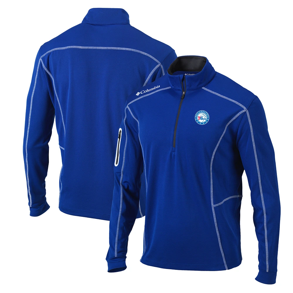 Men's Columbia Royal Philadelphia 76ers Shotgun Quarter-Zip Pullover Jacket
